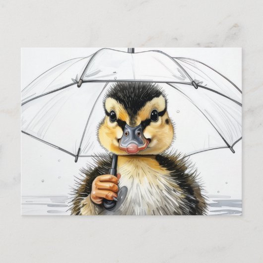 „Im Regen spazieren“ Postkarte (Vorderseite)