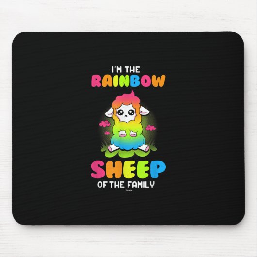 Im Regenbogenschaf | Niedliche Schafhaltung Mousepad (Vorne)
