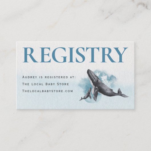Im Register für Whale im Meer Begleitkarte (Vorderseite)