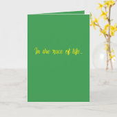 "Im Rennen des Lebens..." #1 (beliebiger Wert) Ges Karte (Gelbe Blume)