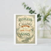 "I'm Restless" Anais Nin Quotation Postkarte (Stehend Vorderseite)