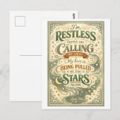 "I'm Restless" Anais Nin Quotation Postkarte (Vorne/Hinten)