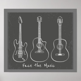 Im Retro-Gitarrentrio der Musik Poster