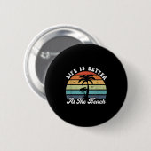 Im Retro-Shirt des Beach Palm Tree ist das Leben b Button (Vorne & Hinten)