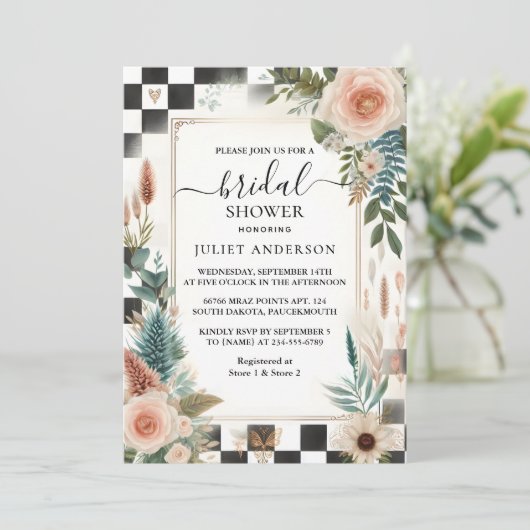 Im Retro Studio Creative Illustriert Brautparty Einladung (Stehend Vorderseite)