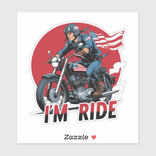 I'M RIDE � Motorcycle Aufkleber (Blatt)