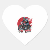 I'M RIDE � Motorcycle Herz-Aufkleber (Vorderseite)