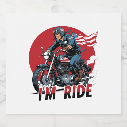 I'M RIDE � Motorcycle Schaumweinetikett (Einzelnes Label)