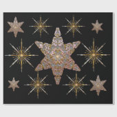 Im Rosa der Nacht Weihnachtsschneeflocke Geschenkpapier (Flach)