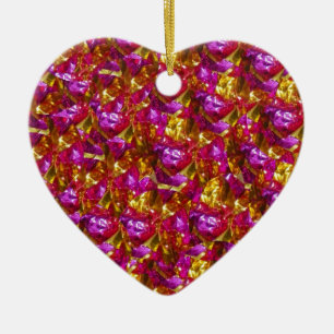 Im rosa Herz-Ornament Keramik Ornament