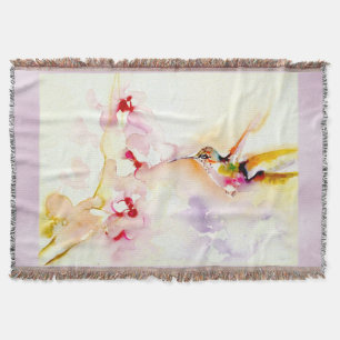 "Im rosa" Kolibri-Druck Decke