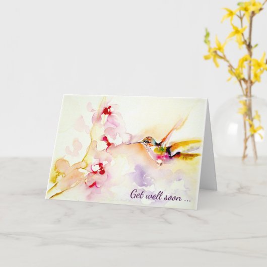 "Im rosa" Kolibri erhalten Sie gut Karte (Gelbe Blume)