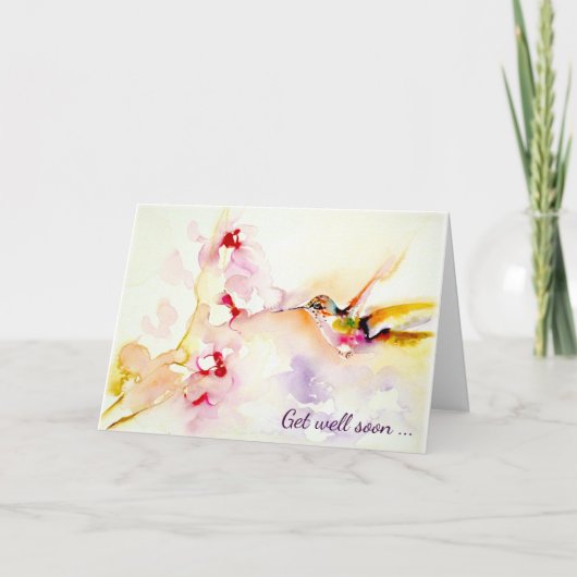 "Im rosa" Kolibri erhalten Sie gut Karte (Vorderseite)
