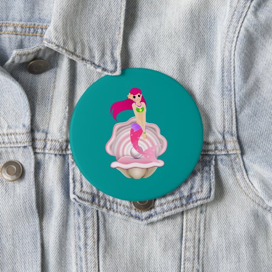 "Im rosa" Meerjungfrau-Knopf-Button Button (Beispiel)
