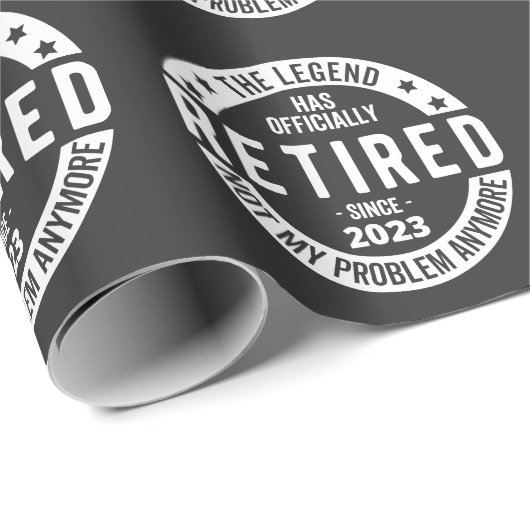 im Ruhestand 2023 Geschenkpapier (Rolleneckpunkt)