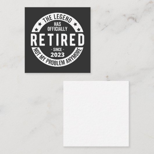 im Ruhestand 2023 Quadratische Visitenkarte (Vorne/Hinten)