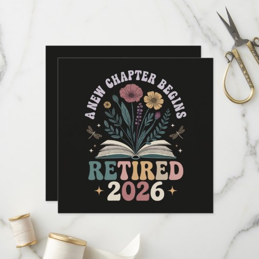 im Ruhestand 2026 ein neues Kapitel beginnt Programm (Vorderseite/Rückseite Beispiel)