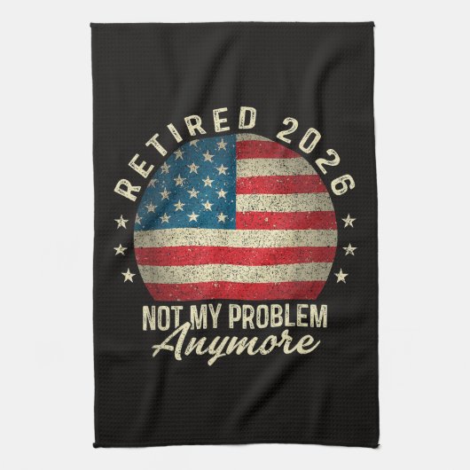 Im Ruhestand 2026 nicht mehr mein Problem US-Flagg Geschirrtuch (Vertikal)