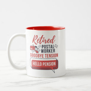 Im Ruhestand befindlicher Postangestellter Postbot Zweifarbige Tasse