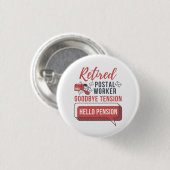 Im Ruhestand befindlicher Postmitarbeiter Lustiger Button (Vorne & Hinten)
