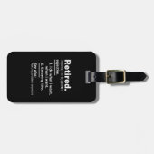 im Ruhestand. Definition lustiger Vorruhestand Gepäckanhänger (Vorderseite horizontal)