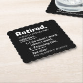 im Ruhestand. Definition lustiger Vorruhestand Untersetzer (angewinkelt)