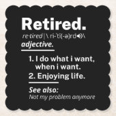 im Ruhestand. Definition lustiger Vorruhestand Untersetzer (Vorderseite)