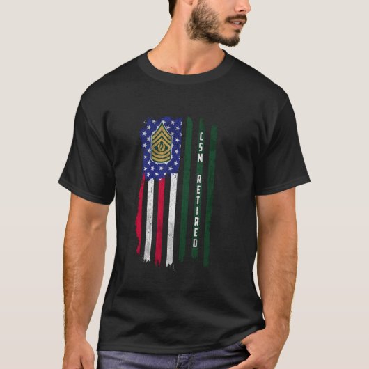 Im Ruhestand E-9 Command Sergeant Major CSM Rang A T-Shirt (Vorderseite)