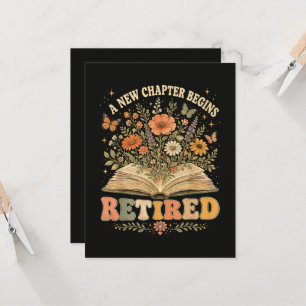 Im Ruhestand Ein Neues Kapitel Beginnt Retro Flora Einladung