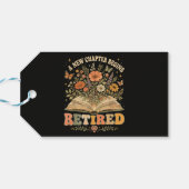 Im Ruhestand Ein Neues Kapitel Beginnt Retro Flora Geschenkanhänger (Rückseite Horizontal)