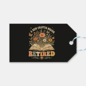 Im Ruhestand Ein Neues Kapitel Beginnt Retro Flora Geschenkanhänger (Vorderseite (Horizontal))