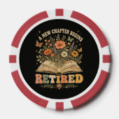 Im Ruhestand Ein Neues Kapitel Beginnt Retro Flora Pokerchips (Vorderseite)