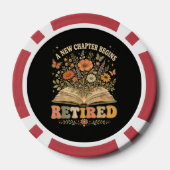 Im Ruhestand Ein Neues Kapitel Beginnt Retro Flora Pokerchips (Rückseite)