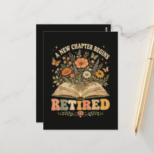 Im Ruhestand Ein Neues Kapitel Beginnt Retro Flora Postkarte