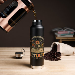 Im Ruhestand Ein Neues Kapitel Beginnt Retro Flora Trinkflasche