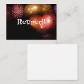 im Ruhestand! Farbenfrohe Feuerwerk-Anzeige. Mitteilungskarte (Vorne/Hinten)
