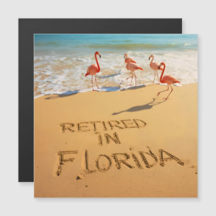 Im Ruhestand in Florida Flamingos am tropischen St Magnetkarte