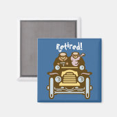 Im Ruhestand: Oldtimer Magnet (Vorderseite/Rückseite)
