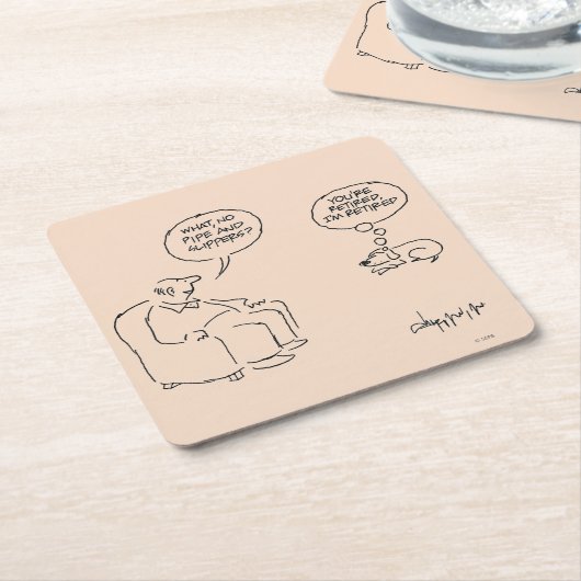 im Ruhestand Rechteckiger Pappuntersetzer (angewinkelt)