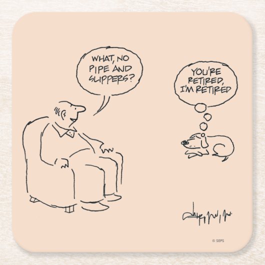 im Ruhestand Rechteckiger Pappuntersetzer (Vorderseite)