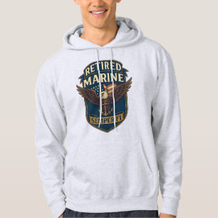 Im Ruhestand Semper Fi Marine über Adler & Flagge Hoodie