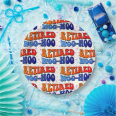 Im Ruhestand Woo Hoo Vintage Groovy Text Pappteller (Party)