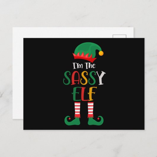 Im Sassy Elf Matching Christmas 2021 Postkarte (Vorne/Hinten)