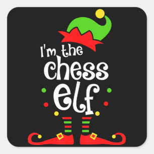 im Schach Elf Weihnachten Familienfreund Weihnacht Quadratischer Aufkleber
