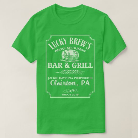 Im Schatten bricht Glück Bar und Grill T-Shirt (Design vorne)