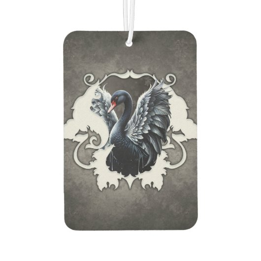 Im Schatten der Eleganz: Ein schwarzer Schwan. Autolufterfrischer (Rückseite)