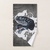 Im Schatten der Eleganz: Ein schwarzer Schwan. Badhandtuch Set (Handtuch)