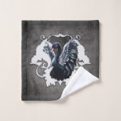 Im Schatten der Eleganz: Ein schwarzer Schwan. Badhandtuch Set (Waschlappen)