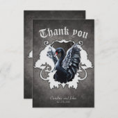 Im Schatten der Eleganz: Ein schwarzer Schwan Dankeskarte (Vorne/Hinten)