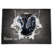 Im Schatten der Eleganz: Ein schwarzer Schwan. Große Geschenktüte (Vorderseite)